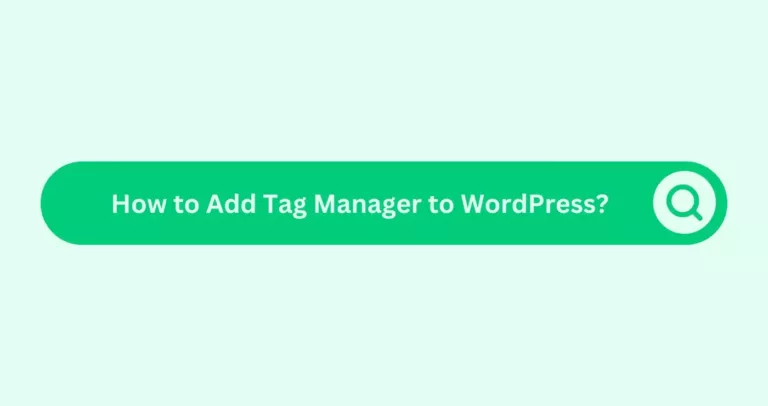 How to Add Tag Manager to WordPress?