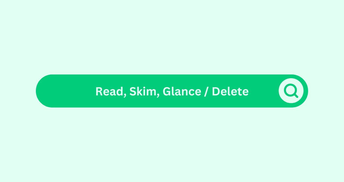 Read-Skim-Glance Delete- Marketing Glossary